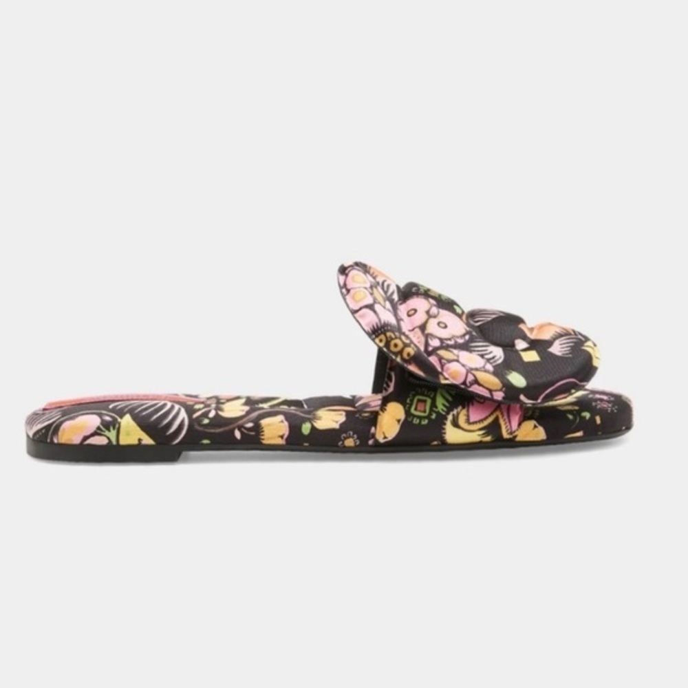 LA DOUBLEJ JJ PRINTED FLAT SLIDE SANDALS